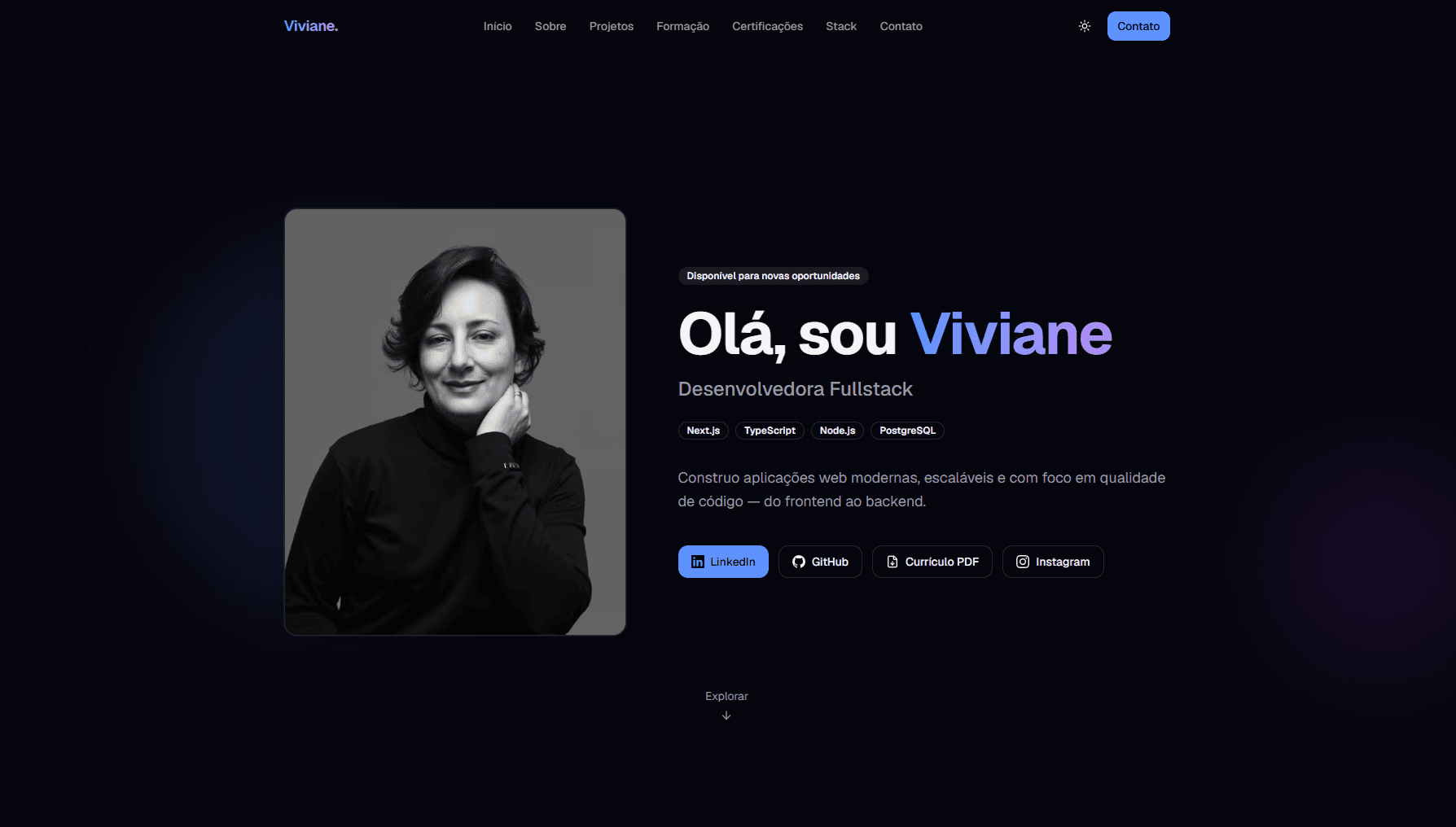 Screenshot do projeto Portfolio Viviane